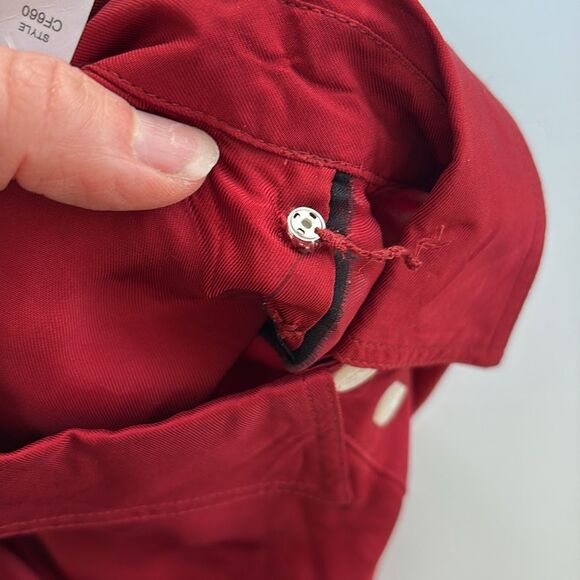 J Crew Amelia popover shirtdress in drapey viscose twill Womens XXS Berry Red - Picture 10 of 10